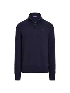 Свитер с молнией длиной до четверти Ralph Lauren Purple Label, темно-синий