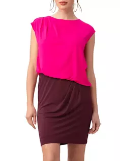 Мини-платье с блузкой 5th Avenue с цветными блоками Trina Turk, цвет bryant park radio city rose
