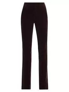Sophie Бархатные брюки узкого прямого кроя A.L.C., цвет chocolate plum
