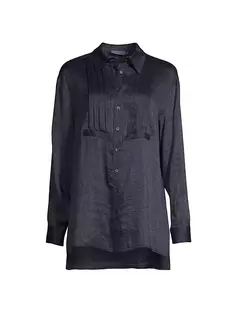 Рубашка-туника Drea со складками из смесового шелка Harshman, цвет charcoal