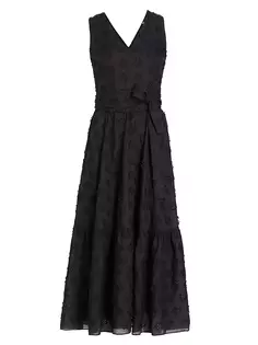 Текстурированное платье макси Simone с люверсами Elie Tahari, цвет noir