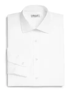 Хлопковая классическая рубашка обычного кроя с длинными рукавами Charvet, белый
