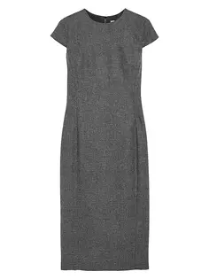 Приталенное платье-футляр Liegi из шерсти и шелка Max Mara, серый