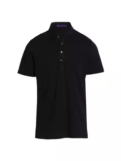 Рубашка поло из пике приталенного кроя на заказ Ralph Lauren Purple Label, черный