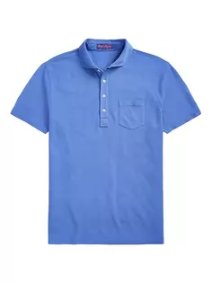 Рубашка поло из пике приталенного кроя на заказ Ralph Lauren Purple Label, синий