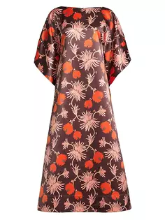 Платье макси Spinnaker с цветочным принтом Frances Valentine, цвет brown pink orange
