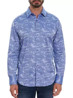 Рубашка с принтом «Грозовые облака» Robert Graham, синий