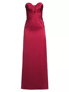 Атласное платье без бретелек Liv Foster, красный