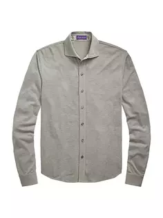 Потертая рубашка из пике Keaton Ralph Lauren Purple Label, серый