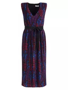 Плиссированное платье-миди Kieran с цветочным принтом Halston, мультиколор