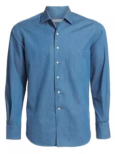 Джинсовая рубашка Andre на пуговицах Loro Piana, синий