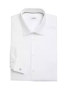 Классическая рубашка современного кроя из кавалерийского твила с французскими манжетами Eton, белый