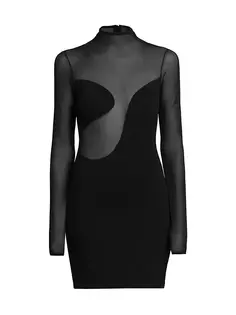 Асимметричное полупрозрачное мини-платье Nensi Dojaka, черный