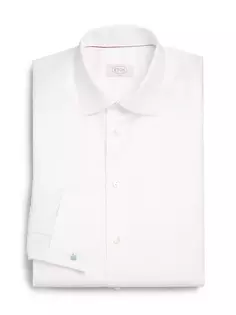 Классическая рубашка из твила приталенного кроя с французскими манжетами Eton, белый