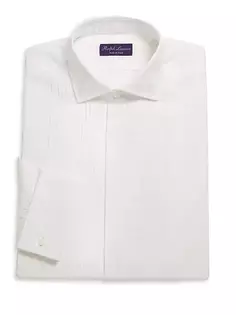 Хлопковая классическая рубашка обычного кроя с длинными рукавами Purple Label Ralph Lauren Purple Label, белый