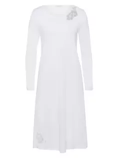 Хлопковая ночная рубашка Naila с длинными рукавами Hanro, белый