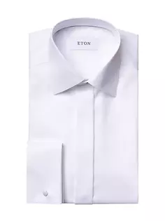 Классическая рубашка узкого кроя из ромбовидной ткани Eton, белый