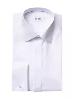 Рубашка современного кроя из ромбовидной ткани Eton, белый