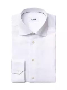 Классическая рубашка из твила приталенного кроя Eton, белый