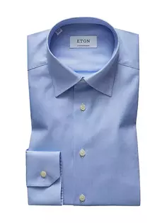 Классическая рубашка современного кроя с микро узором Eton, синий