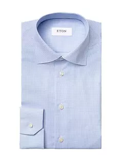 Хлопковая классическая рубашка классического кроя с длинными рукавами Eton, синий