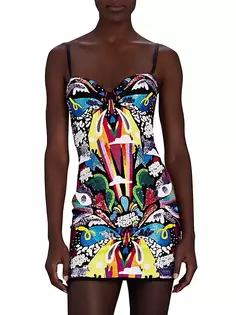 Мини-платье с геометрическим узором и пайетками Sergio Hudson, цвет print