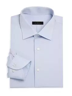 КОЛЛЕКЦИЯ Классическая рубашка из твила с длинными рукавами для путешествий Saks Fifth Avenue, синий