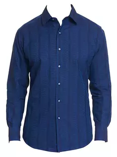 Рубашка на пуговицах с принтом Dyson Robert Graham, темно-синий