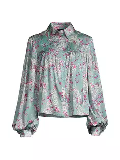 Блузка с объемными рукавами Poet Confetti Undra Celeste, цвет confetti animal