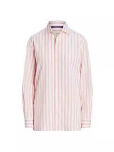 Рубашка на пуговицах в полоску капри Ralph Lauren Collection, белый