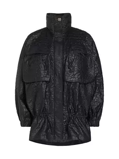 Куртка из искусственной крокодиловой кожи Versace, черный