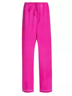 Шелковые пижамные брюки Jasmine Bode, фуксия
