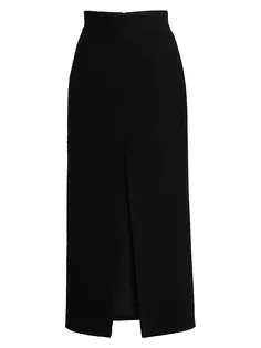 Шерстяная твидовая юбка-макси Alexander Mcqueen, черный