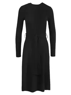 Платье миди Amal в рубчик Barbour, черный