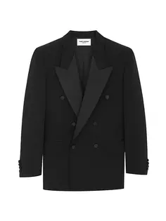 Куртка-смокинг оверсайз цвета Grain De Poudre Saint Laurent, черный