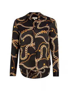 Шелковая рубашка Tyler Status L&apos;Agence, цвет black gold classic chain L'agence