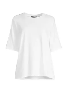 Свободная футболка с круглым вырезом Eileen Fisher, белый