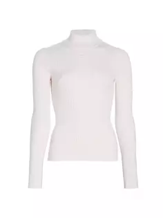 Топ с высоким воротником ребристой вязки Re-Edition Courreges, цвет pale pink