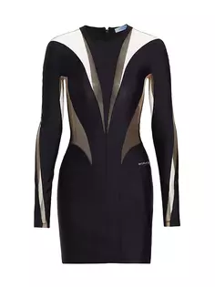 Мини-платье Sport Mesh со вставкой Mugler, черный