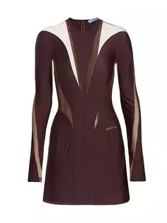 Мини-платье Sport Mesh со вставкой Mugler, цвет dark raisin