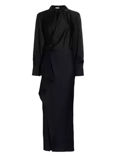 Платье макси Talita с драпировкой спереди Simkhai, черный