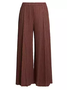 Широкие брюки со складками Pleats Please Issey Miyake, цвет dark brown