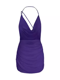 Шелковое мини-платье Oria с открытой спиной Gauge81, фиолетовый