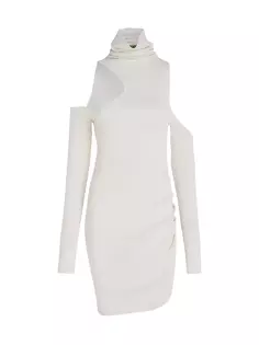 Мини-платье из мериносовой шерсти с вырезами Gauge81, белый