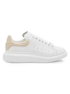 Кожаные низкие кеды оверсайз Alexander Mcqueen, цвет white oyster