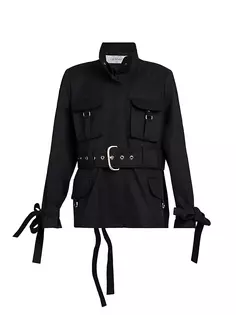 Длинная куртка карго с поясом Off-White, черный
