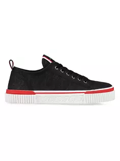 Жаккардовые низкие кеды Pedro Junior Christian Louboutin, черный