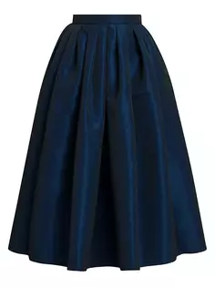 Плиссированная расклешенная юбка-миди Alexander Mcqueen, цвет electric navy