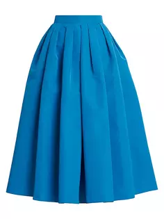 Плиссированная расклешенная юбка-миди Alexander Mcqueen, синий
