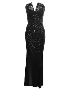 Платье-русалка Fernanda с пайетками Dress The Population, черный